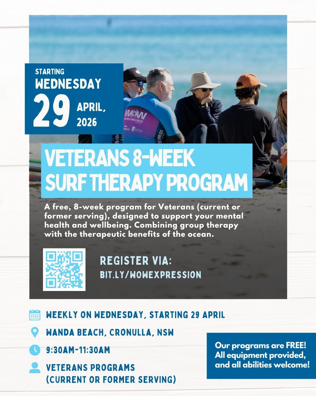 Support for Those Who Served: Veterans 8-Week Surf Therapy Program in Cronulla