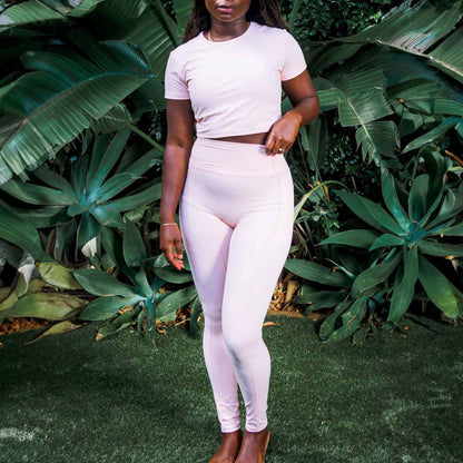 Crop Top & Leggings Set - Womens